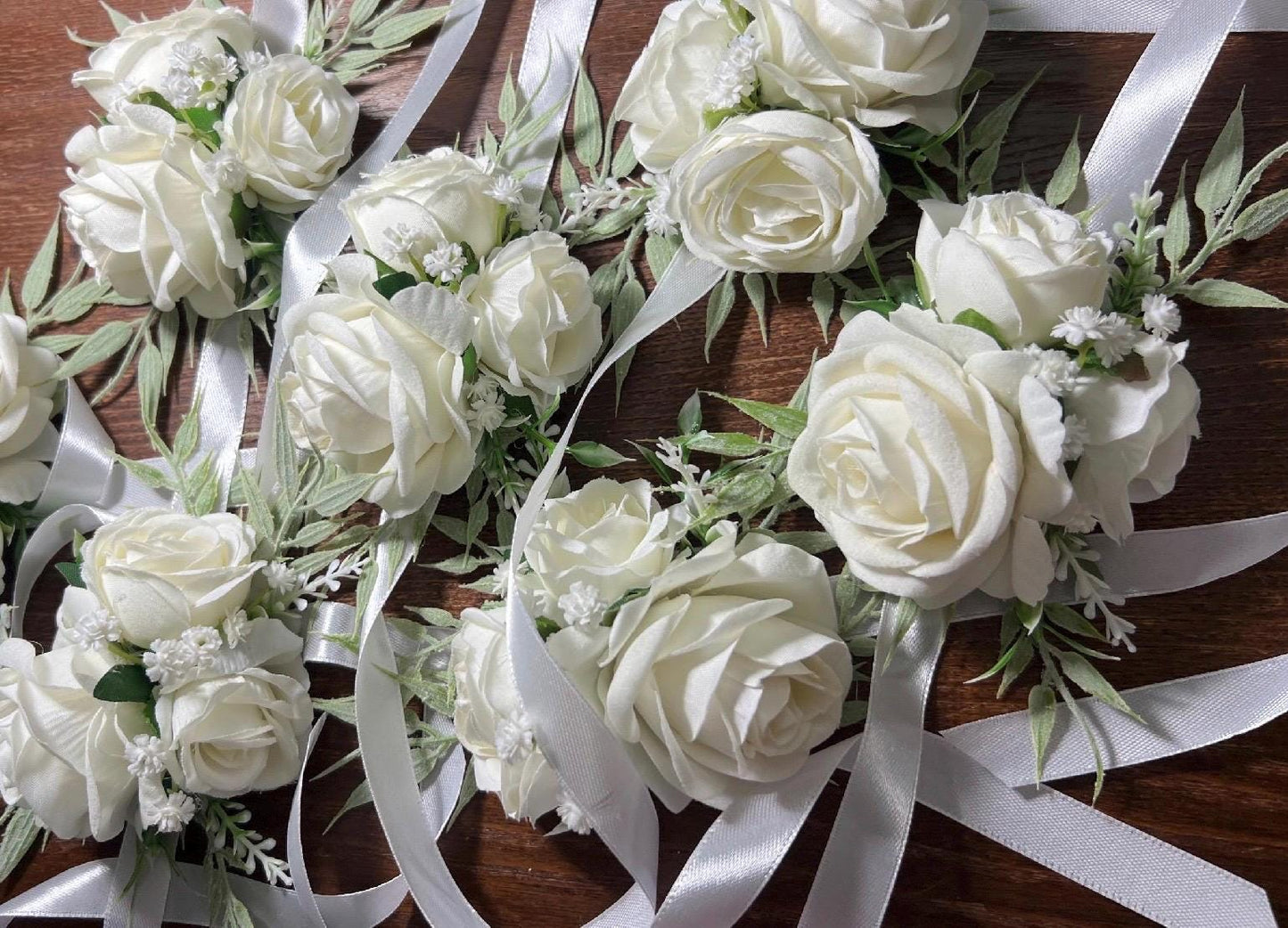 Wedding White Corsage Ivory Corsage Wedding Classic Wrist Corsage Bridesmaids Decor Wedding White Mom Corsage Accessories Artificial Flower