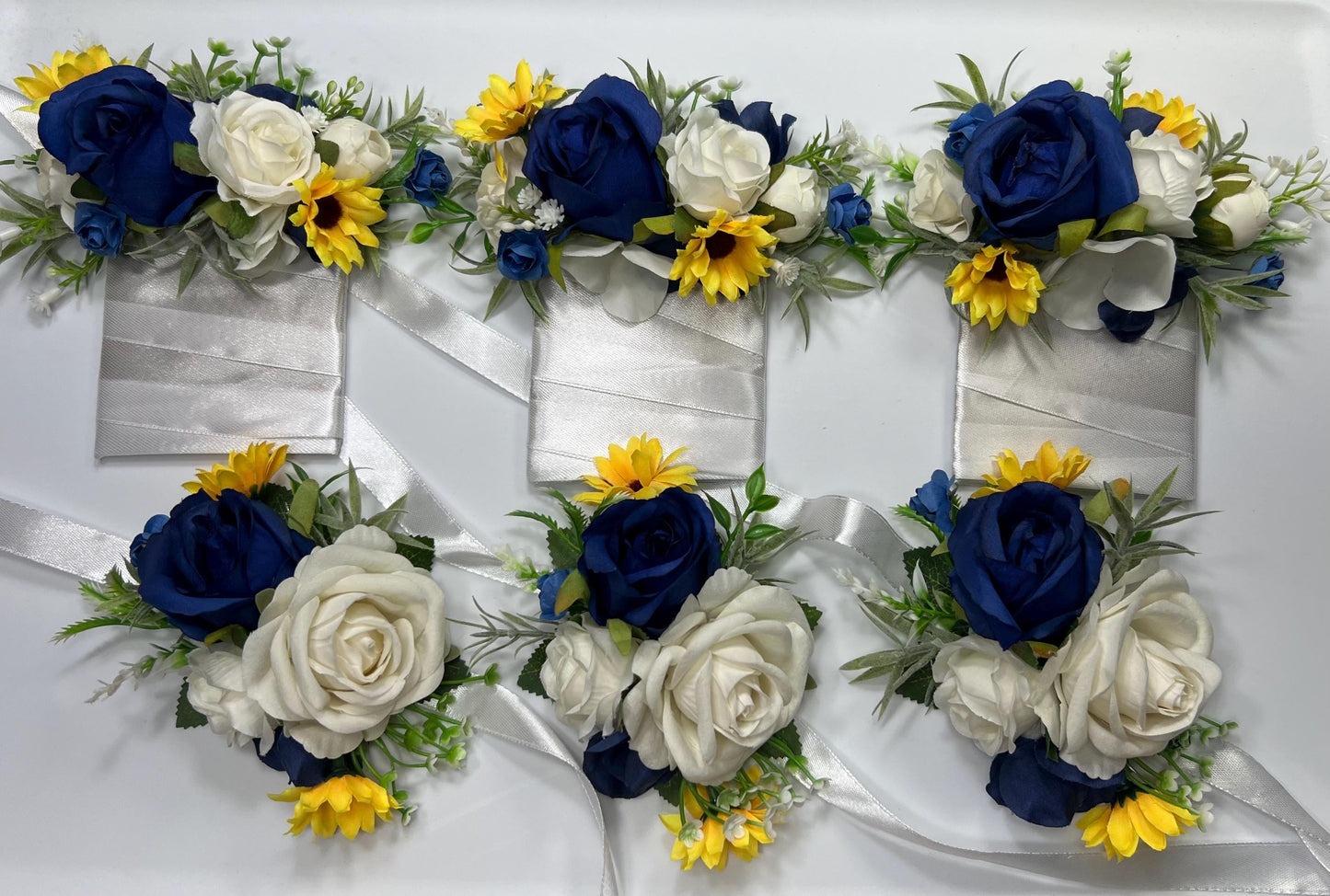 Sunflower Navy Blue Pocket Boutonniere Wedding Sunflowers Navy Blue Yellow Sunflowers White Groom Boutonniere Groomsmen Father Artificial