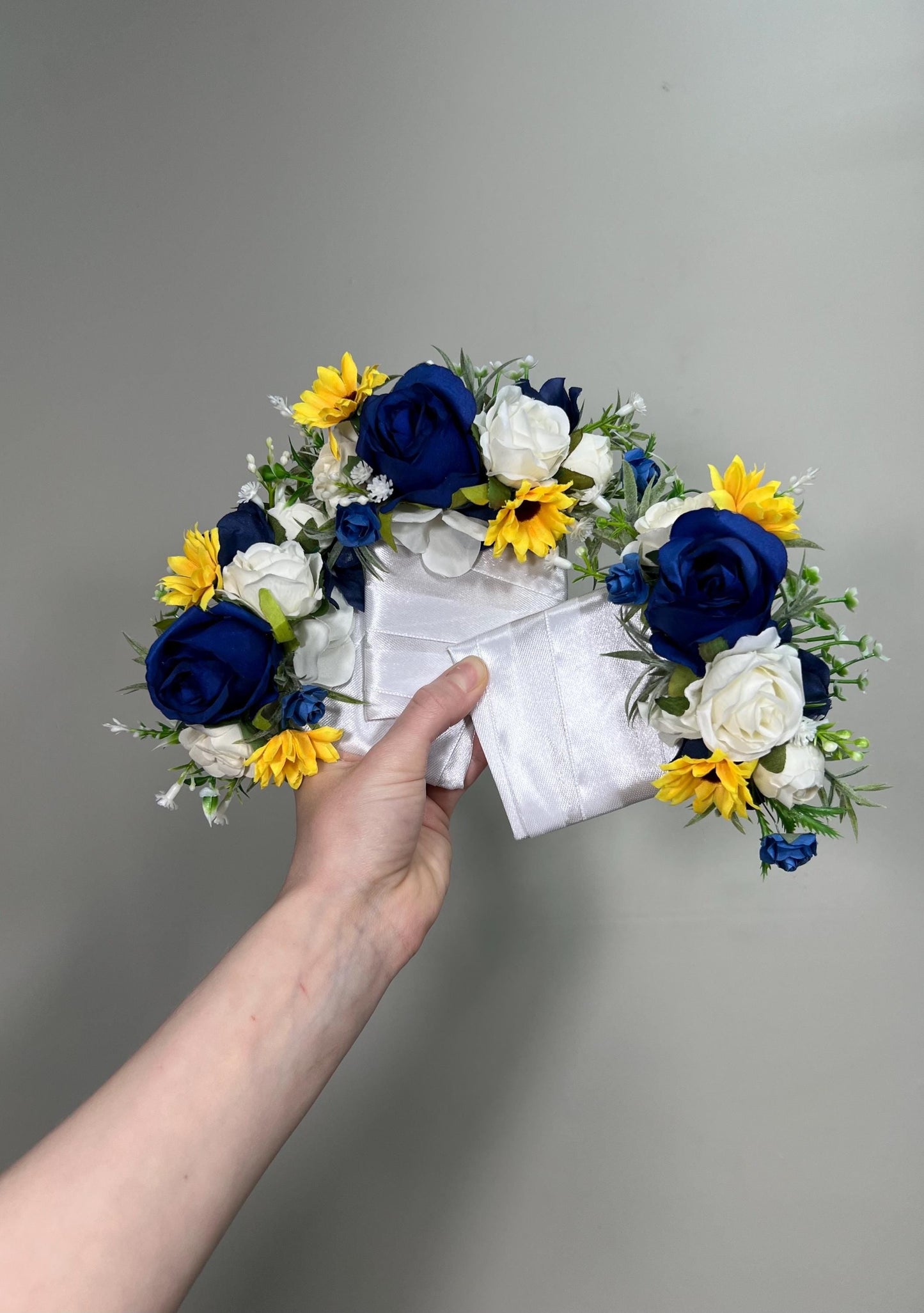 Sunflower Navy Blue Pocket Boutonniere Wedding Sunflowers Navy Blue Yellow Sunflowers White Groom Boutonniere Groomsmen Father Artificial
