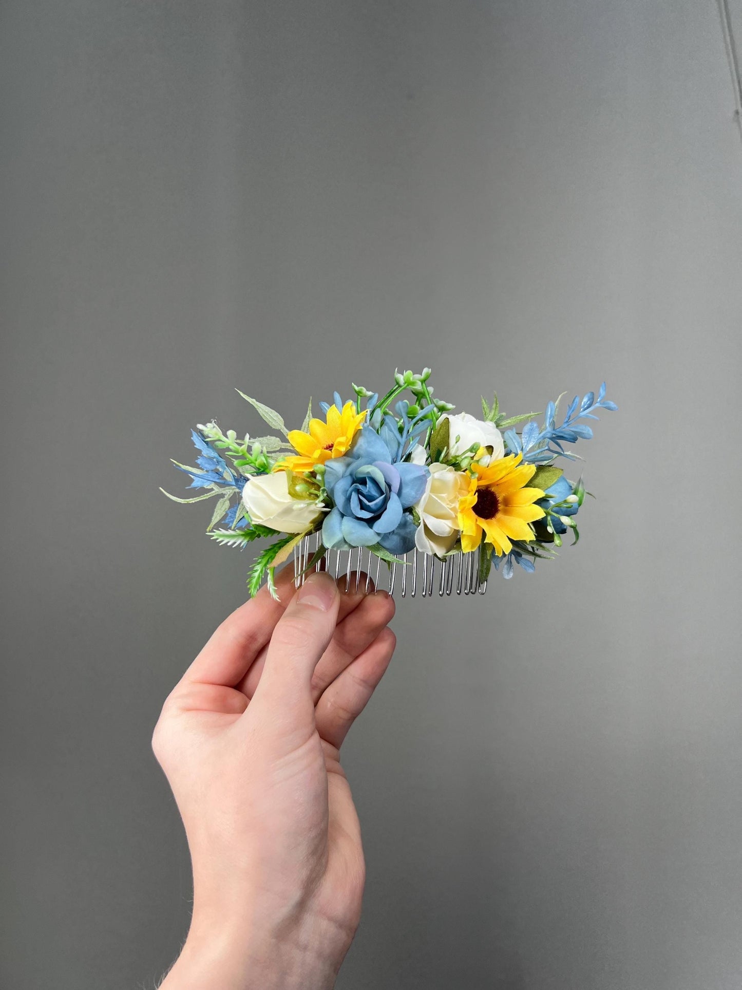 Sunflower Corsage Wedding Dusty Blue Sunflower Wrist Corsage Mom Yellow Sunflower Corsages Blue Sunflower Fall Baby Breath White Corsage